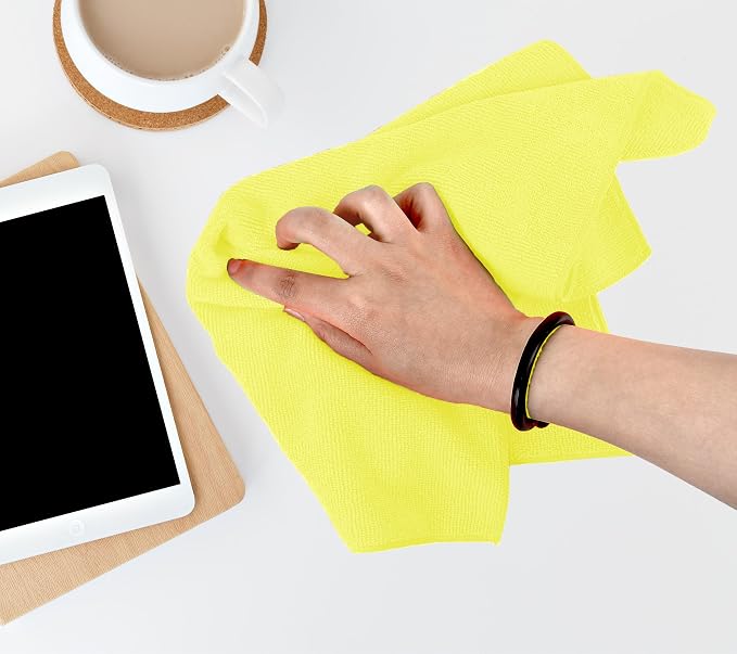 Microfiber Cleaning Cloths (Value Pack of 48) - Size 16 x 16 Inches, Highly Absorbent Cleaning Rags, Lint Free, Reusable and Washable, Microfiber Towels for Cars