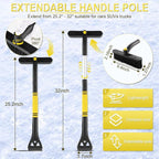 32" Extendable Ice Scraper & Snow Brush for Car Windshield, 360° Rotating Snow Removal Tool for Cars, Trucks & SUVs, Automotive Winter Essentials & Car Accessories for Men, Yellow