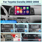5Ghz WiFi 8 Core 6G+128G Android 15 Radio for Toyota Corolla EX 2005-2012 wCar Stereo with Wireless Carplay Android Auto,5.0 Bluetooth,Build-in EQ,9inch IPS Touchscreen,GPS,FM/RDS Backup Camera MIC