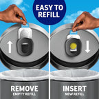 Trash Odor Fighter, Trash Can Air Freshener, Stick-On Deodorizer for Garbage Cans, Diaper Pails, Works with Scented Trash Bags, Fresh Lemon and Linen & Sky Scents, 2 Holders + 2 Refills