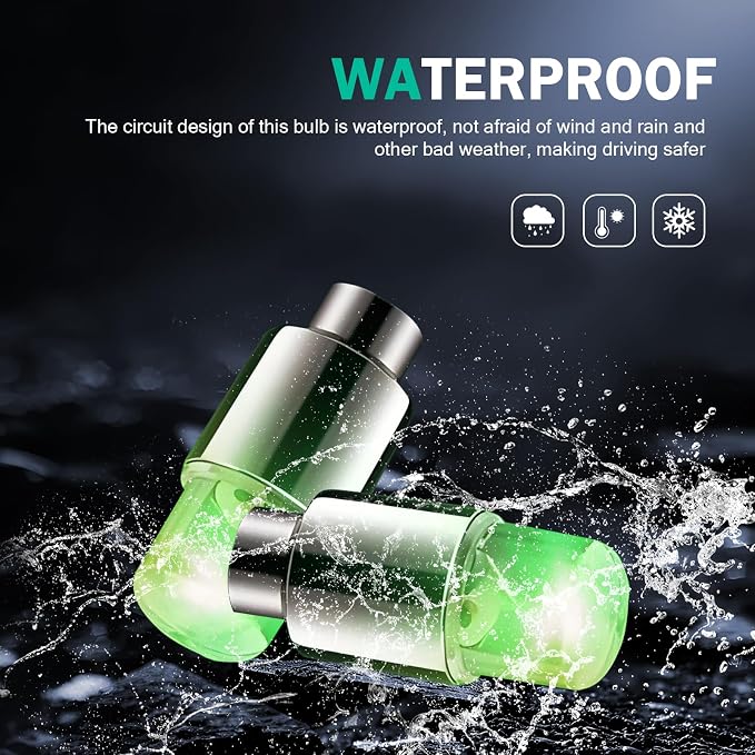 6 PCS LED Tire Valve Stem Cap Lights, 360 Degree Visibility Rotating Flash, Waterproof Wheel Lights for Trucks, Cars, SUVs (Green)