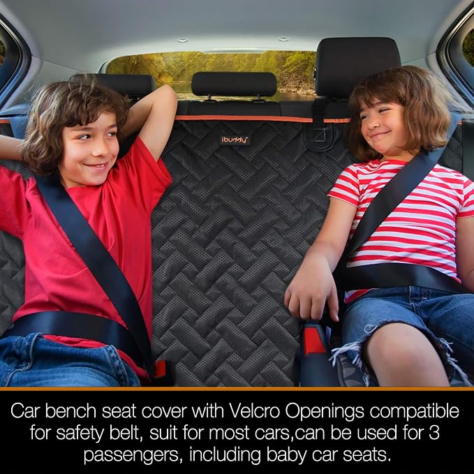Heavy Duty Back Seat Cover for Truck, 100% Waterproof & Odor-Free Dog Seat Protector for F150 F250 Chevy Silverado Ram Sierra, Scratch-proof Eco-Friendly Back Seat Cover for Dogs, Kids, Tools & Gear