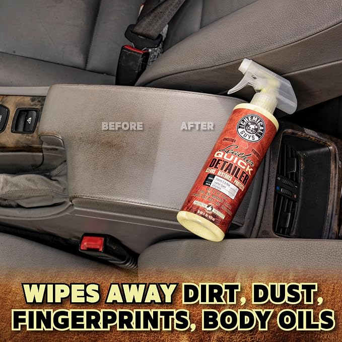 Leather Quick Detailer for Car Interiors, Furniture, Apparel, Shoes, Sneakers, Boots, and More (Works on Natural, Synthetic, Pleather, Faux Leather and More), 32 fl oz