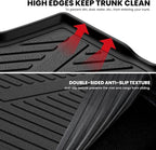 Cargo Mat for Honda Accord 2008-2012, All Weather TPE Custom Fit Pet Friendly Easy Clean Trunk Mat Cargo Liner Accessories, Black