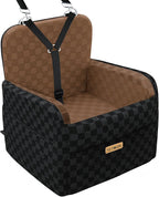 Waterproof Dog Car Seat for Small Medium Dogs, 6in Memory Foam Pet Booster Seat for Dogs up to 26 lbs with Pockets, Detachable Washable Pet Carseat with Y-Shape Safety Belt