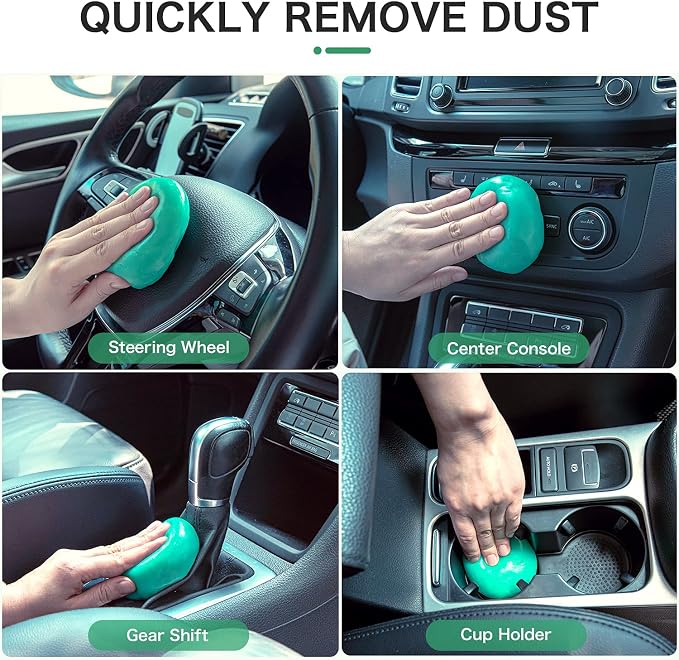 2Pack Cleaning Gel for Car Detailing Vent Cleaner Cleaning Putty Gel Auto Detail Tools Car Interior Cleaner Cleaning Mud for Cars and Keyboard Cleaner Cleaning Slime Green (320g/11.2oz)