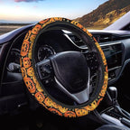 Car Steering Wheel Cover Universal 15 Inch Non-Slip Comfortable Stretch Decorative Halloween Auto Steering Wheel Protector Automobile Accessories, Pumpkin Star