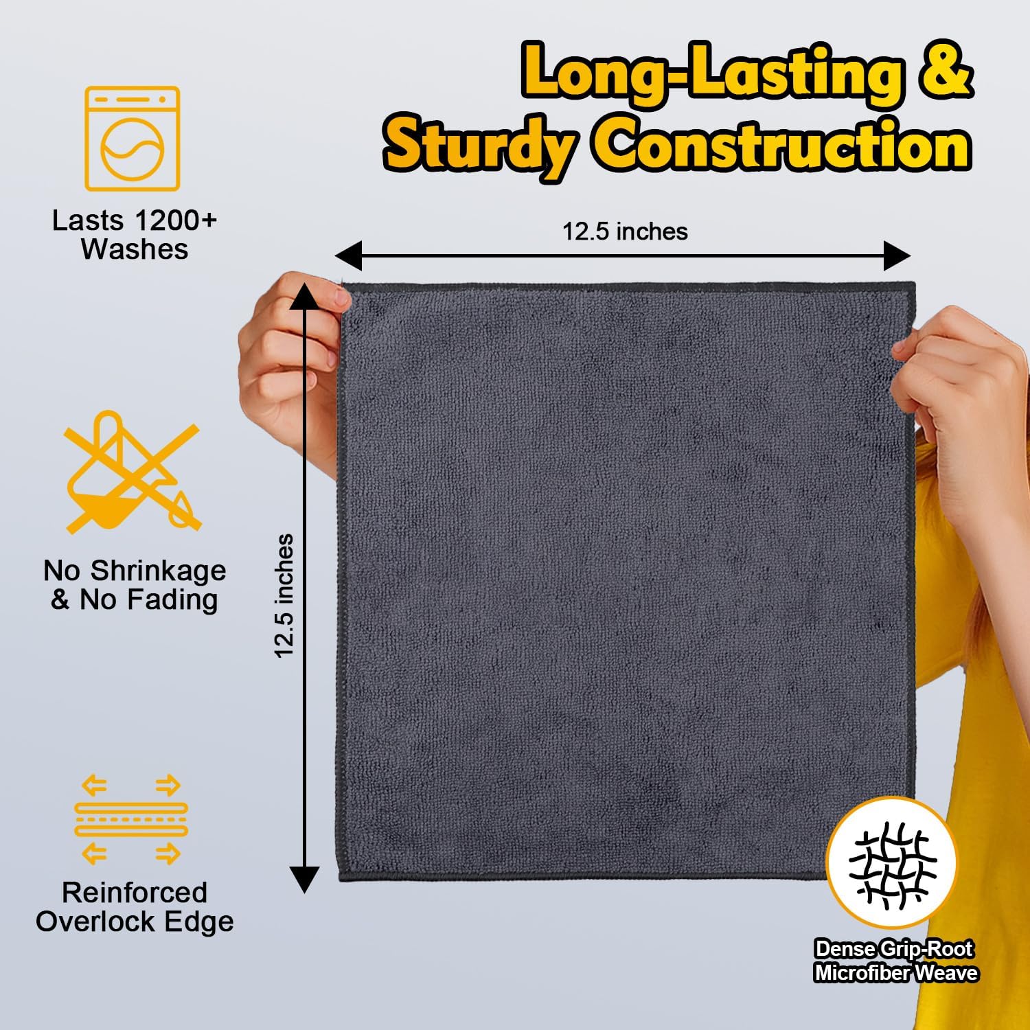 Microfiber Cleaning Cloths (12-Pack) — Scratch-Free Car Towels
