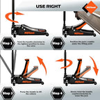 Low Profile Floor Jack 3 Ton (6600 lbs), Heavy Duty Hydraulic Jack for Car, Heavy-Duty Floor Jack with Dual Pistons Quick Lift Pump, Car Floor Jack with Lifting Range 3-1/8'' to 19-7/8''