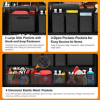 Trunk Organizer for SUV, Car Organizer with 10 Pockets Large Capacity & 3 Adjustable Straps for Easy Installation, Hanging Car Storage Universal Fit for Sedans, SUVs, MPVs, Trucks, 35.5 x 18.2in