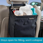 TrashStash Hanging Car Garbage Bag with Push-Close Lid and Waterproof Bin for Car, SUV and Truck Seat Backs - Holds 3 Gallons of Car Trash (Black)