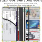 Premium Car Registration & Insurance Card Holder with Magnetic Shut, Vehicle Glove Box Car Organizer - For Documents, Cards, License (Lemon)