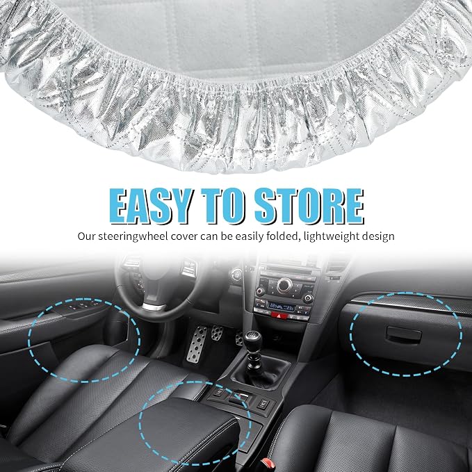 Car Steering Wheel Cover for Sun Shade,Foldable Car Wheel Cover for Heat Insulation & Sun Protection,Universal Steering Wheels Covers Cars Accessories Fit for 15.75" Wheels