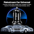 4-Port USB C Car Charger, Cigarette Lighter USB Charger Adapter with Voltmeter PD 3.0 & QC 3.0 Fast Charging for iPhone 17/16/15, Samsung Galaxy, Android Phones & Tablets