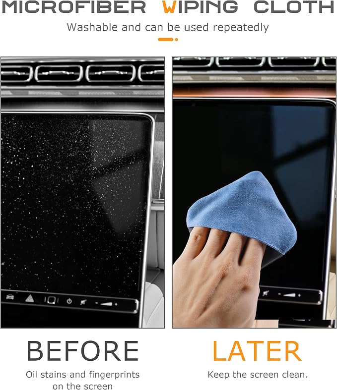 SCUARI Car Screen Cleaner,Touch Screen Cleaner for Car,Car Accessories Car Screen Wipes,Foldable Car Screen Cleaner Cloth,Square Microfiber Screen Cleaning Pad,Fits Car Dashboard LCD Display (Blue)
