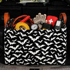 Bat Car Trunk Organizer,20L Collapsible Auto Storage Basket with Handles, Waterproof Reusable Shopping Grocery Bags for SUV, Truck, Gothic Bats Cars Boot Organizer Gifts for Women Men Drivers