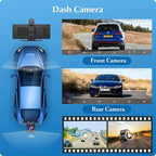 Carpuride W903 9.3" Wireless Carplay & Android Auto with Dash Cam | 4K Front & 1080P Rear Camera, Loop Recording, Bluetooth Audio, Mirror Link, GPS