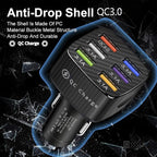 Car Charger Adapter, 6 USB Multi Port, Fast Charger, Include QC 3.0 and 5 Other Ports, Car Interior Accessories, Fit for iPhone 17/16/15/14/13Pro Max, Samsung, Android (Black 2pcs)