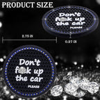 2PCS Bling Crystal Rhinestone Cup Holder Coaster – 2.75 Inch Anti-Slip Auto Insert Cup Coaster – Sparkling Interior Decor Accessories for Cars & Vehicles (Black & Blue)