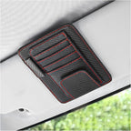 Car Sun Visor Organizer, Auto Visor Organizer and Storage, Registration and Document Holder, Vehicle Accessories for Sunglasses Document Card Pen Driver License (Carbon Fiber Red Line)