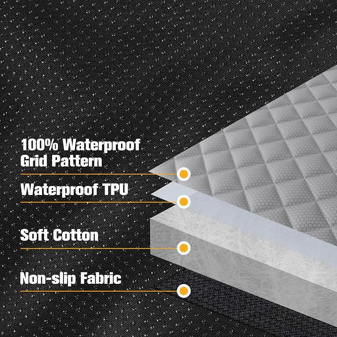 Waterproof Scratchproof Pet Bench Seat Covers for Cars, SUVs, Nonslip Durable Back Seat Cover for Dogs, 600D Oxford Fabric, Machine Washable