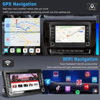 8 Core 6+128G Android Car Radio for VW Passat Golf MK5 MK6 Jetta T5 EOS Polo Touran Seat Sharan Wireless Carplay Android Auto, 7'' Touchscreen Car Radio with GPS Bluetooth WiFi FM/RDS DSP Rear Camera