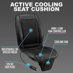 Black Cooling Car Seat Cushion 4-Pack 12V Automotive Adjustable Temperature Comfortable Car Seat Cooling Pad, Cooling Car Seat Cover for Car SUV Truck Universal Fit