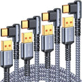 USB C Cable 3.2A【Upgraded 90°& Gold-Plated】, [4-Pack,10+6.6+3.3+1.6FT] Type C Fast Charging Cable Right Angle Nylon Braided USB A to USBC Cord for iPhone 17/16 Samsung S25 Ultra S10 Note 10