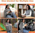 Portable Heated Blanket heated shawl Dual-Side Fast Heating Tech 3-in-1 Heated Vest, Machine Washable Car & Home Winter Essential Gift - Battery not Include