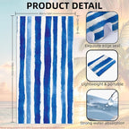 2 Pack Car Towel Seat Covers with Storage Bag, Multifunctional Towel for Gym Outdoor Sport, Picnic, Beach, Pet Dog Travel,Non-Slip Washable Car Seat Protector (Blue White Stripes)