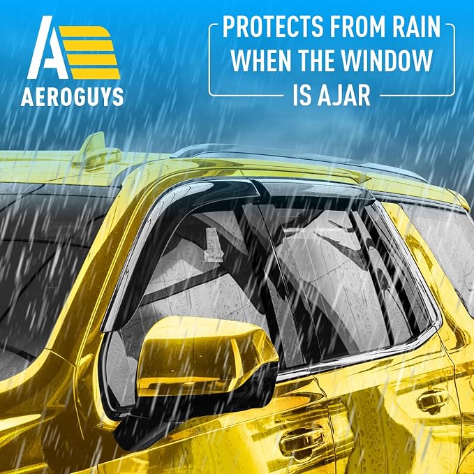 Extra Durable Window Deflectors Tape-On Window Visors Rain Guards Fit for Cadillac Escalade 2021-2026, Sun Visors, Wind Vent for Shades, Exterior Car Accessories - 4pcs. AG0195
