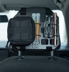 Vehicle Rigid MOLLE Panel Car Seat Headrest Organizer EDC Pouch Tool Holster Bag Holder Auto Interior Accessories Tactical Gear Rack Truck Equipment Mount Plate Modular Storage Shelf