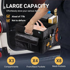 Trunk Organizer for SUV, Sturdy Car Organizer, Non-Slip Bottom, Folded Storage Organizer for Sedan, Van, Jeep, Grocery, Car Accessories, Large 3 Compartments, Art Black,32"×13"×10.6"