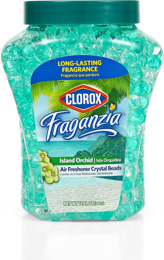 Fraganzia Crystal Beads Air Freshener Long Lasting Room Deodorizer Gel Beads Island Orchid Scent 12 FL OZ Home Car Office