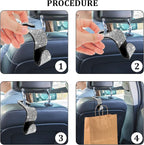 2 Pack Car Hooks, 2021 New Bling Rhinestones Crystal Hooks Car Decorations Auto Seat Back Organizers Strong and Durable Backseat Hanger Storage Universal for SUV Truck Vehicle (Silver)