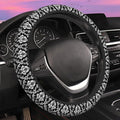 Black and White Damask Steering Wheel Cover for Women Men Neoprene Breathable Wheel Cover Protector Anti-Slip Car Accessories Universal 15 Inch Fit for Cars Trucks Vehicles