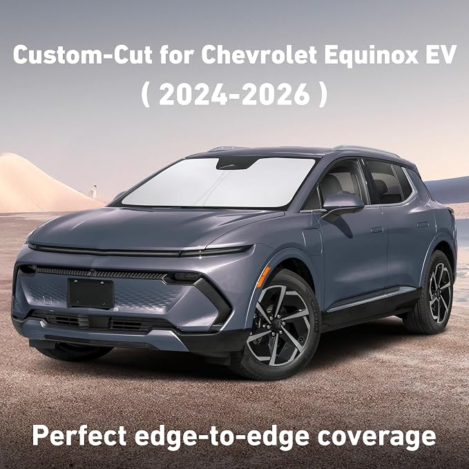 Windshield Sunshade Compatible for Chevrolet Equinox EV 2024 2025 2026, Sun Visor for Front Windshield & Window Sun Shade Cover, UV Heat Blocker & Protector, Car Accessories