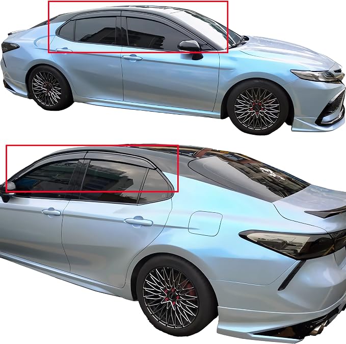 Tape On Window Visors Compatible with Toyota Camry Sedan 2018-2024,Side Vent Window Deflector Rain Guard Shade for 18-24 Camry Sedan,Truck Accessories-4pcs