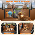 PU Leather Back Seat Extender for Dogs, 2026 Upgraded Hard Bottom Dog Car Seat Cover for Back Seat Holds 500 LBS, Waterproof Dog Car Hammock Anti-Scratch Pet Seat Protector for Car and SUV