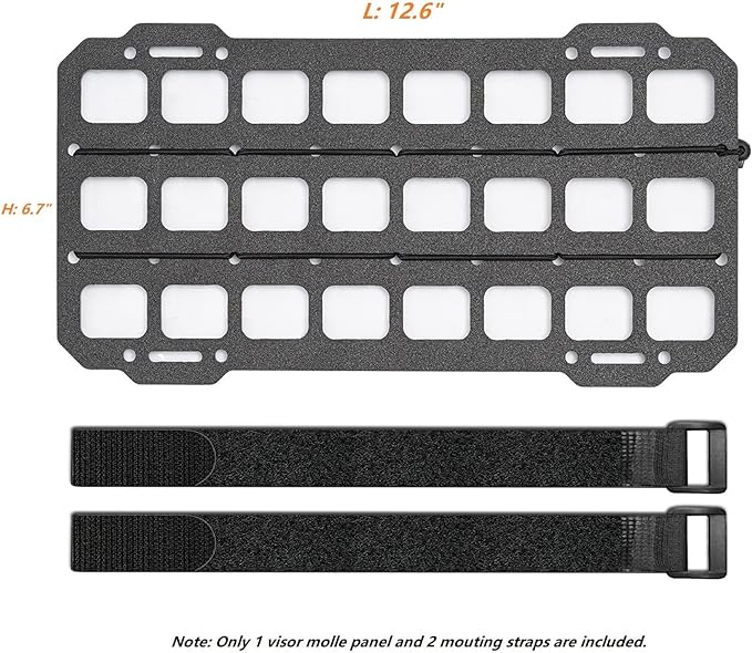 Vehicle Rigid MOLLE Panel for Car Visor Organizer EDC Pouch Tool Holster Bag Holder Tactical Gear Rack Truck Equipment Mount Plate Modular Storage Shelf Auto Interior Accessories