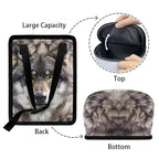 Wolf Print Car Trash Can with Lid, Leak Proof Auto Trash Bag Hanging Vehicle Garbage Can Multipurpose Storage Container for Back Seat Road Trip