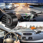 2 Pcs 12V 150W Portable Car Heater Defroster 2 in 1 Modes Automobile Windscreen Fan Heating and Cooling Windshield Fan Defroster Demister with Plug into Cigarette Lighter (Grey)