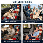 Car Seat Towel Cover for Front Seats, 1Pc Sweat Absorbent Car Seat Protector with Non-Slip Backing, Waterproof Towel Car Seat Covers for Runners, Gym, Swimming, Beach, Pets, Patchwork Flag