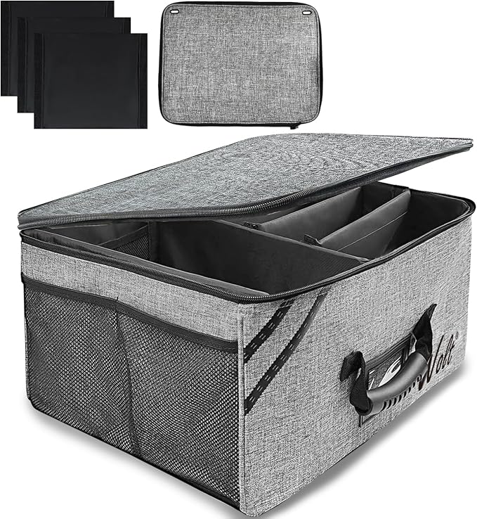 Car Trunk Organizer with Lid, Collapsible Multi Compartment SUV Organizer with Non-Slip Base Adjustable Straps