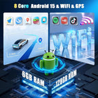 [6+128G] 8-Core Android 15 Car Radio Stereo for Hyundai 2007-2010 with Wireless Carplay&Android Auto,9 Inch Touchscreen Car Radio with Mirror Link Bluetooth FM/RDS DSP HiFi WiFi GPS SWC