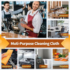 Microfiber Cleaning Cloth -Pack of 8, Highly Absorbent Cleaning Rags(Grey&Orange), 16"X12" All Purpose Cleaning Towels for Housekeeping, Kitchen, Car, Reusable Microfiber Towels