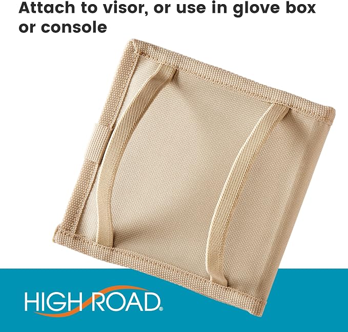 Car Registration and Insurance Card Holder for Sun Visor, Glove Box or Console with 2 Clear Hidden Car Document Pockets and Front Card Pocket