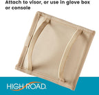 Car Registration and Insurance Card Holder for Sun Visor, Glove Box or Console with 2 Clear Hidden Car Document Pockets and Front Card Pocket
