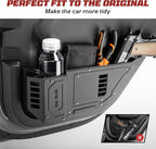 Metal Rear Door Pocket Storage Box with Cup Holder Compatible with Jeep Wrangler JL JLU 4XE(2018-2026) & Gladiator JT(2020-2026), Door Side Insert Organizer Box Interior Accessories - 2PCS