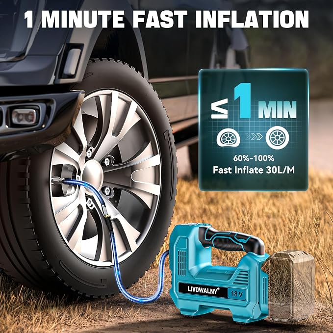 160PSI Cordless Tire Inflator Air Compressor Compatible With Makita 18V Battery, Portable Handheld Air Pump with Digital Pressure Gauge for Cars Motorcycles Bikes Sport Balls (Tool Only)